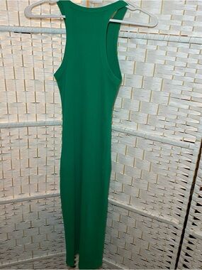 Pull&Bear Vibrant Green Ribbed Maxi Dress Size S